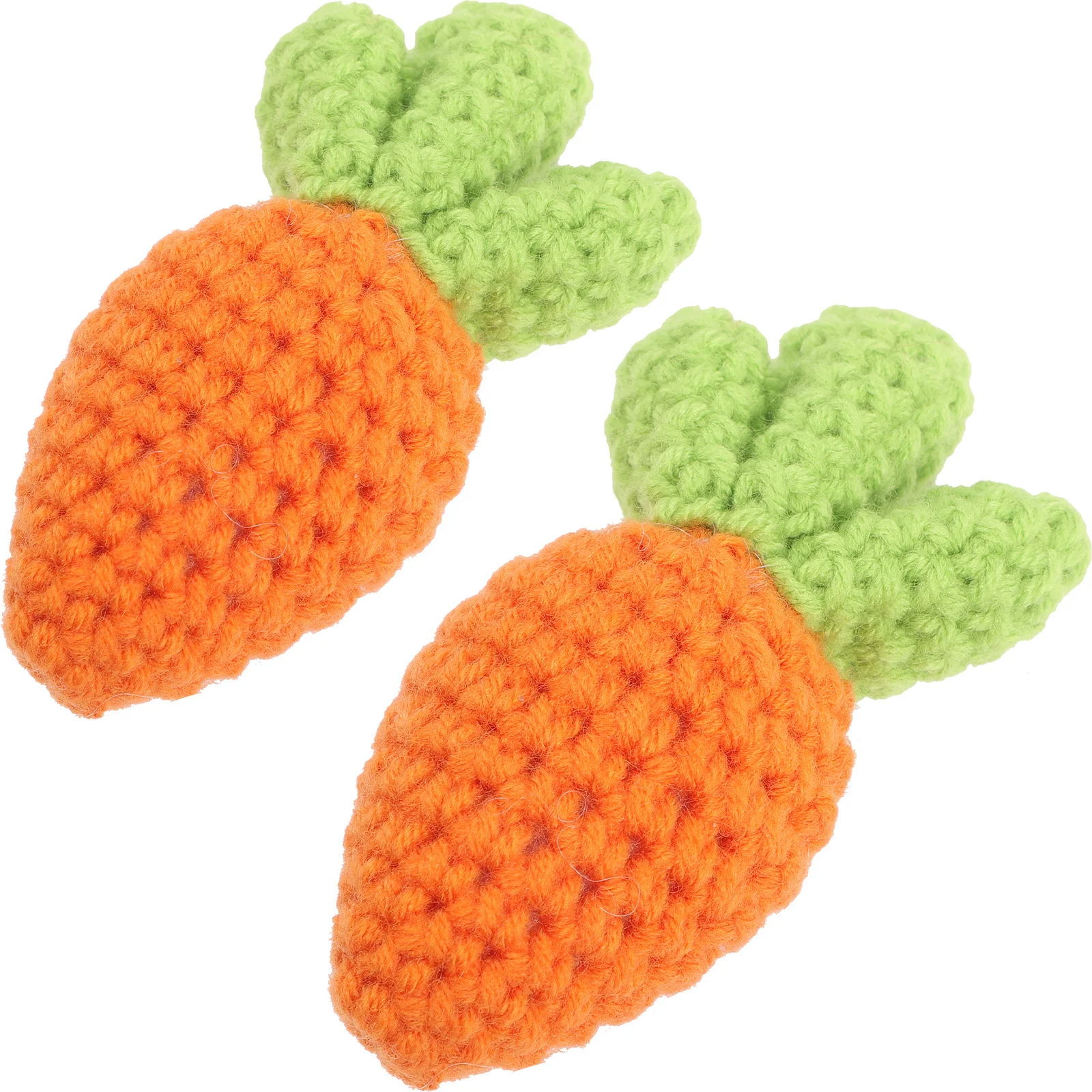 

2pcs Hand Knitting Hairpin Charms Woolen Yarn Diy Carrot Charms Keychain Decor Diy Craft Supplies For Brooch Party Photo Props