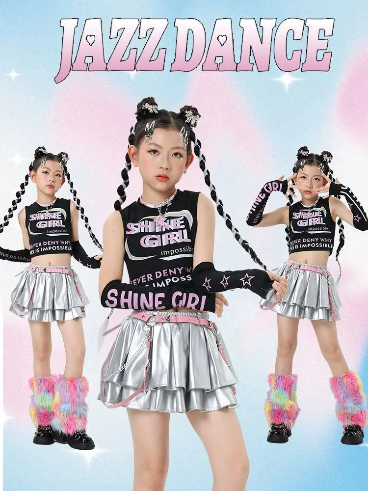 

Jazz Dance Costumes for Girls' Children's Day Fashion Show Trendy Clothing for Girl Group Singing, Jazz Dance dress