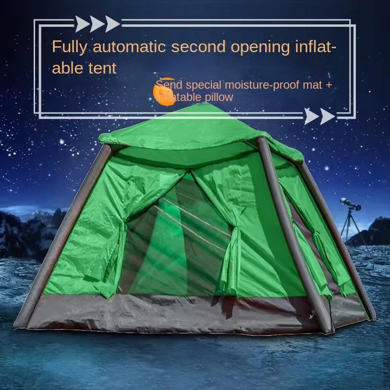 Automatic Inflatable Tent for Outdoor Camping, Portable Tent, UV Resistant, Rainproof Tent, 3-4 Person