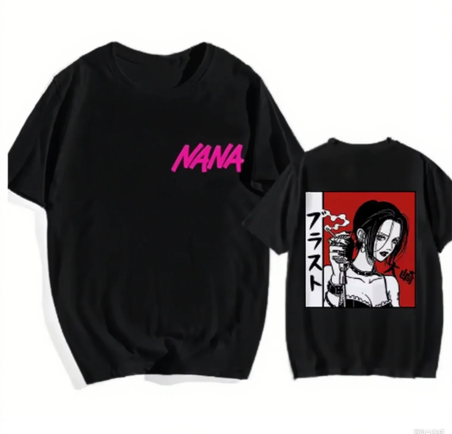 

Cotton NANA Tee Front NANA Logo Back Character Smoking Graphic Ideal for Anime Fans Brand Streetwear Print New Arrival Tee S-4XL