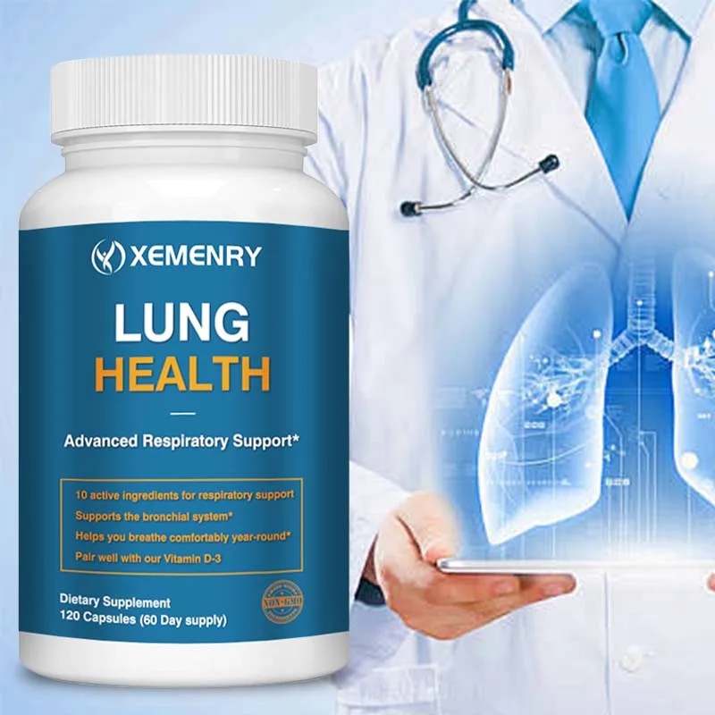 

Lung Health Capsules - Support Lung Health & Respiratory, Soothes Coughs, Reduce Bronchial Discomfort, Enhance Immunity