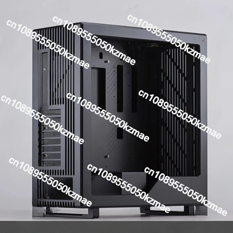 Boîtier Transparent latéral ATX Mid Tower entièrement en aluminium pour PC de bureau de jeu refroidi à l'eau divisé