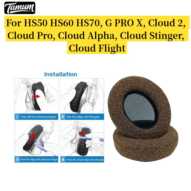 

Earpads for HS50 HS60 HS70, G PRO X, Cloud 2, Alpha, Stinger, Flight Headset Earmuff