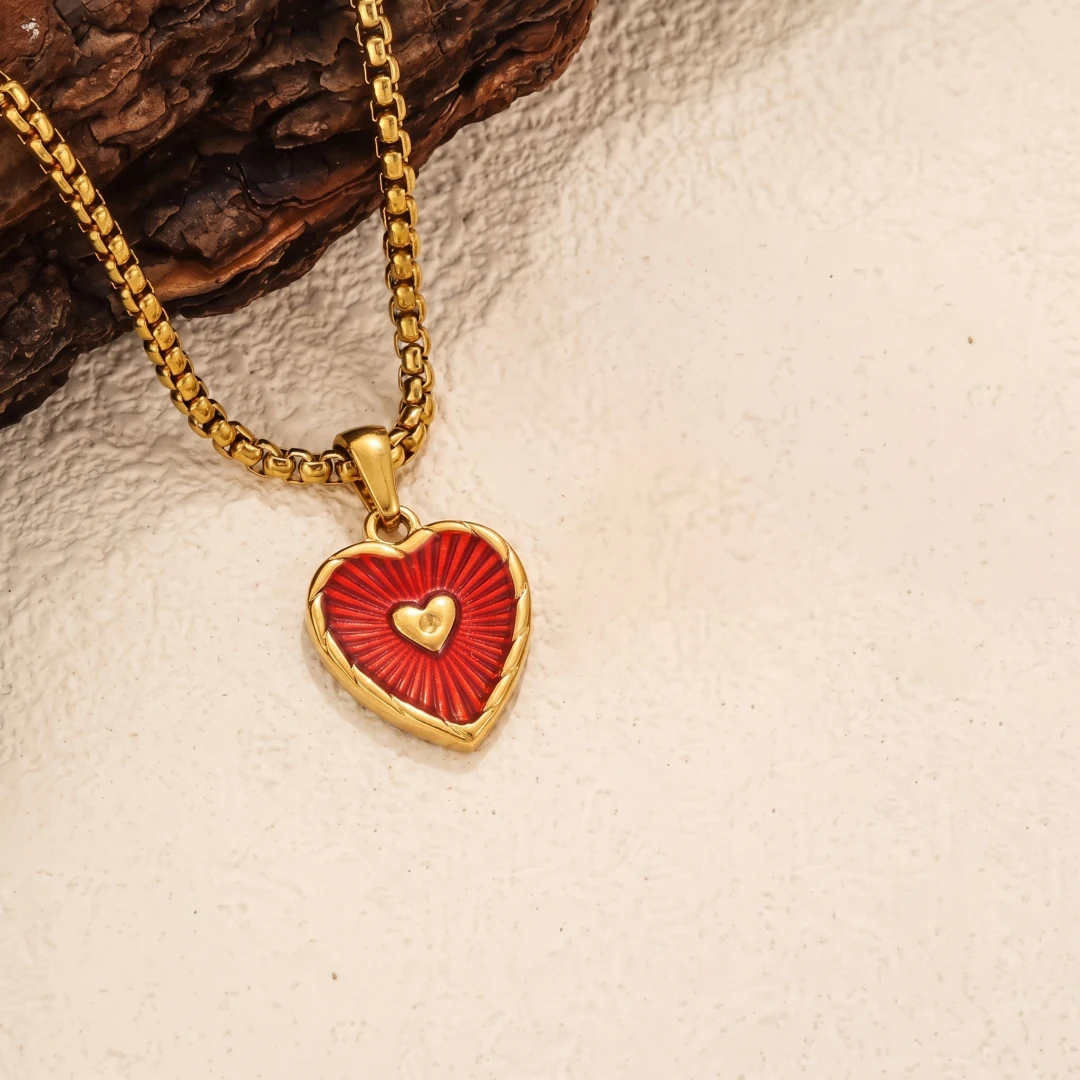 5 Stück Edelstahl-Herzanhänger mit Emaille, Liebesanhänger für Valentinstag, DIY-Charms für Ohrringe, Armbänder, Halsketten und Schmuckherstellung – Detail 2