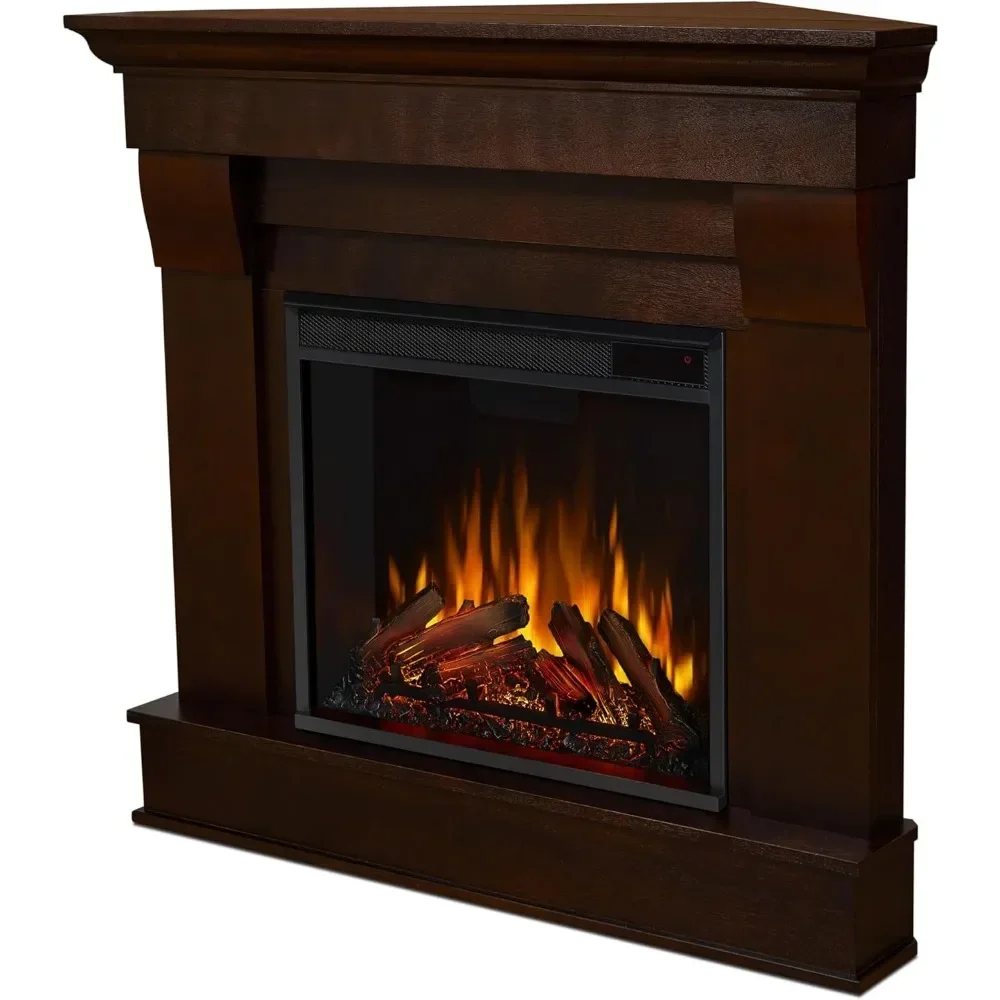 

Real Flame Corner Electric Fireplace with Mantel for Living Room or Bedroom, Replaceable Fireplace Insert Heater, Realistic Log