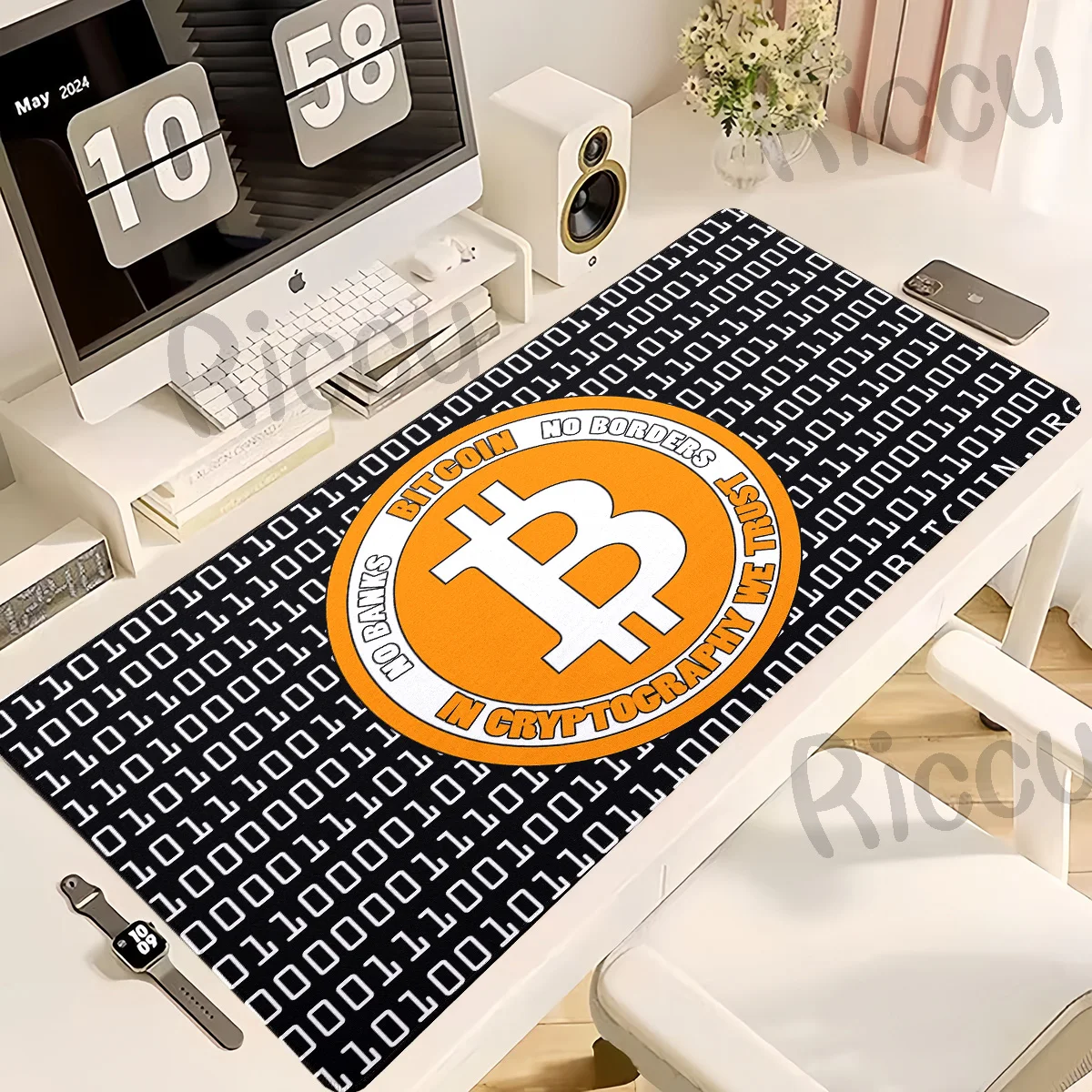 B-Bitcoin Gaming Accessories Mouse Pad PC Cabinet Mousepad Non-Slip Rubber Gamer Mouse Mat Computer XXL Extended Office Deskmat