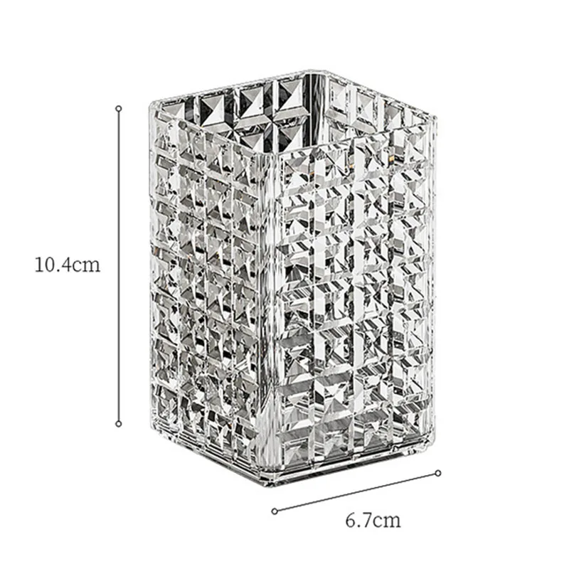 صندوق تخزين فرش المكياج، صندوق تخزين فرش التجميل المكتبي الشفاف، منظم فرش المكياج، حامل أشتات مكياج أحمر الشفاه