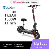 iScooter iX6 EScooters 1000W Powerful Motor 48V17.5Ah Battery NFC Start eScooter Multifunctional LCD Instrument Electric Scooter