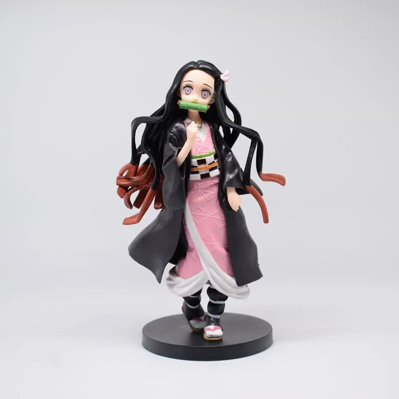 Demon Slayer Kamado Nezuko Action Figure Set para Crianças, Brinquedo Anime, Modelo Pé, Coleção de Presentes, PVC, 18cm