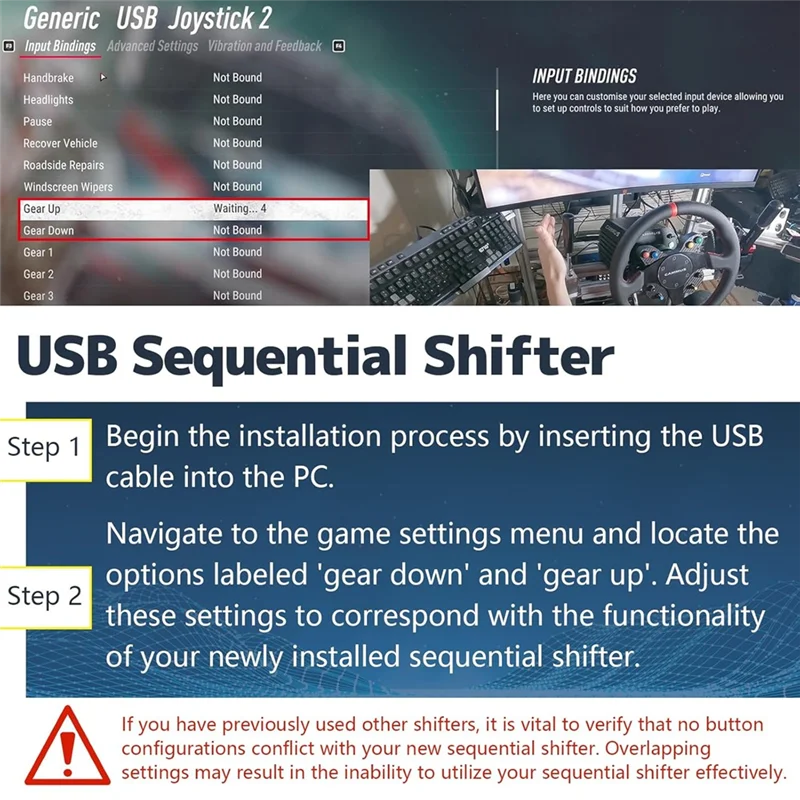

H Gear Shift Sequential Shifter SIM For PC USB Racing Games For Logitech G25 G27 G29 G920 G923 Thrustmaster T300RS/GT T500