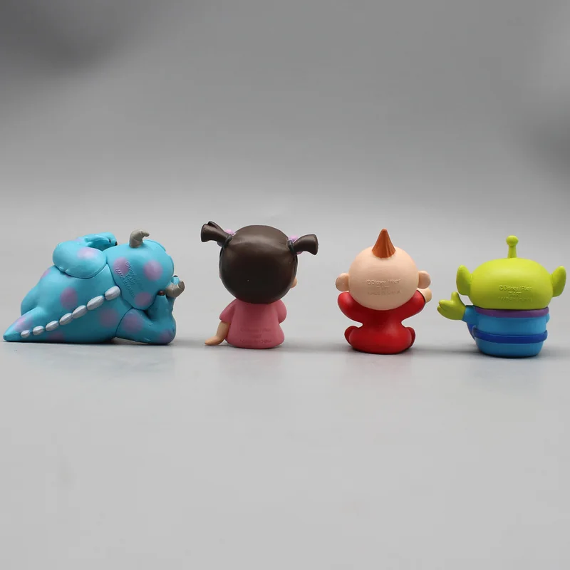 4pcs Monsters University Anime Figure Toy Story Sullivan Alien Boo Yawning Q-Version Kawaii Desktop Ornament Model Doll Toy Gift