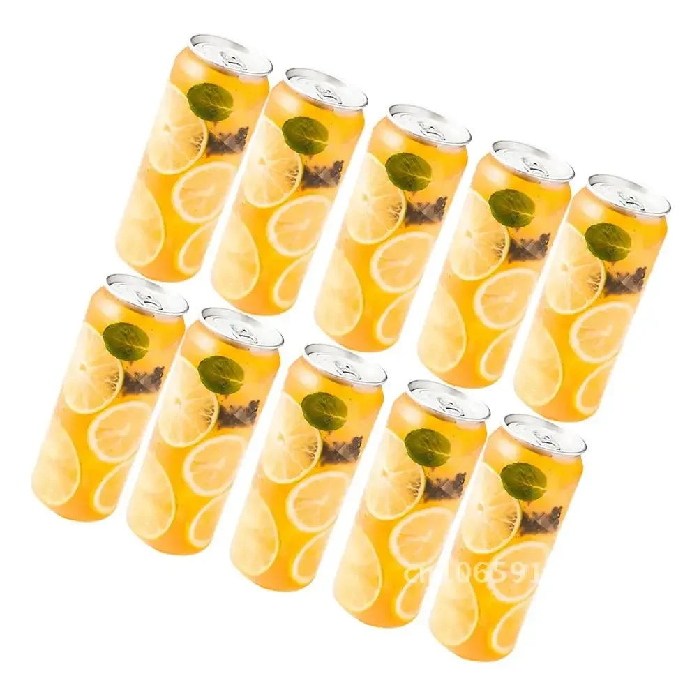 10PCS Food Containers PET Bottle Disposable Juice Bottles Beverage Empty Cold Can Juice Container Storage Bottles