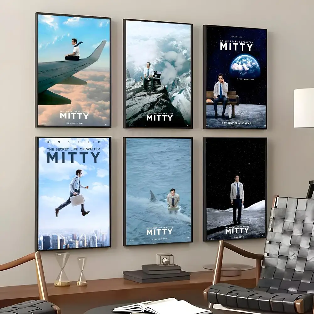 Movie The Secret Life of Walter Mitty Poster Self-Adhesive Waterproof Wall Stickers Coffee Bar Home Wall Decor