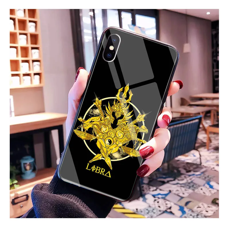 Anime Saint Seiya Zodiac Art Logo Glass phone case For Samsung Galaxy A13 A14 A22 A32 A71 A33 A52 A53 A72 A50 A23 A34 A54