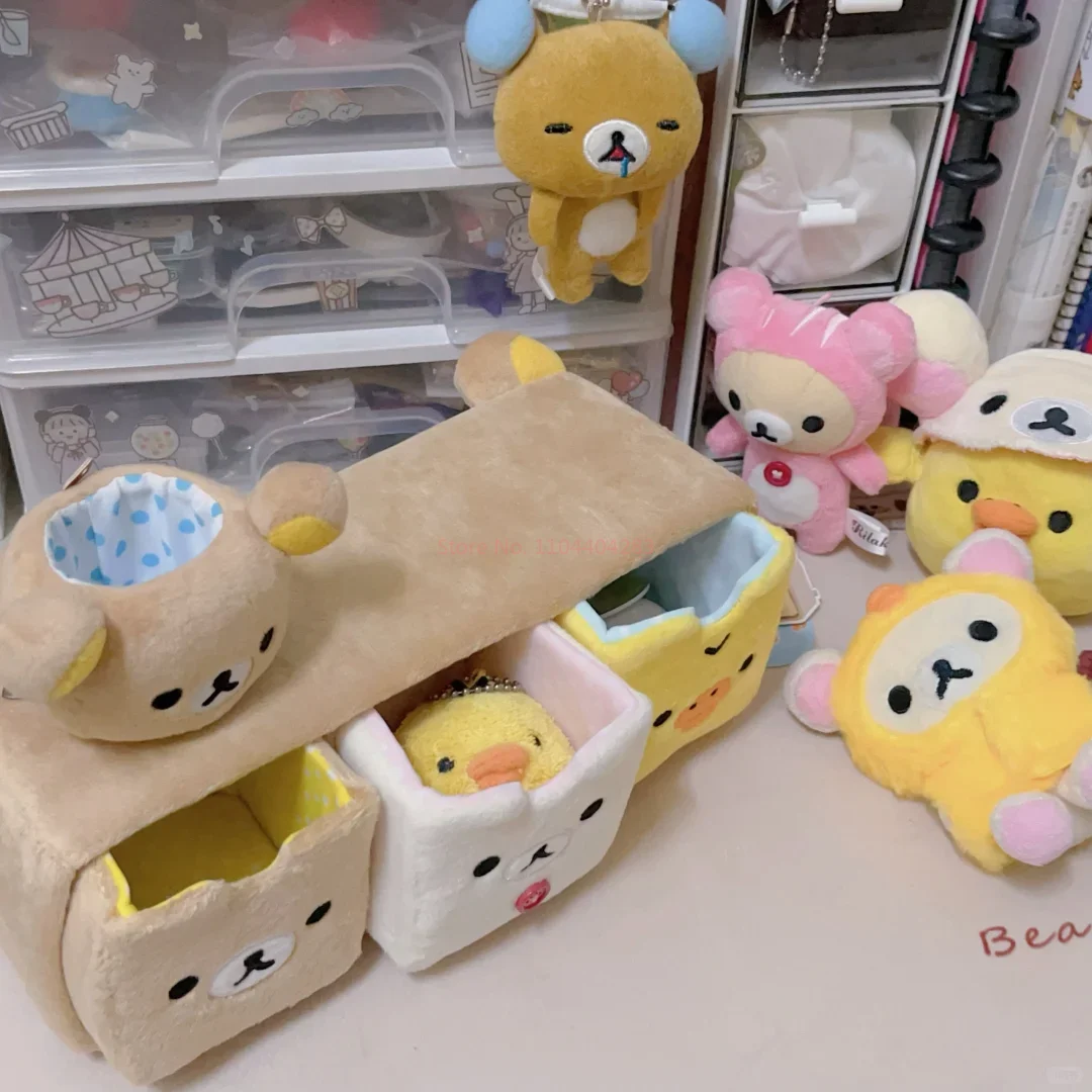 Cartoon Easy Bear Anime Wardrobe Drawer Compartment Box Rilakkuma Fun Staterery Decoration Desktop toyStorage Girl Birthday Gift