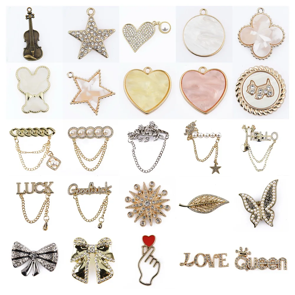 Rhinestone Crystal Shoe Charms para mulheres, designer, bling, rainha, sorte, sapatos, decoração, acessórios, presentes para meninas