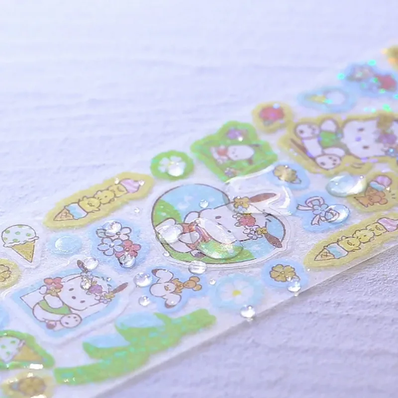 Imagem -04 - Sanrio Criativo Kuromi Melody Pet Adesivos Cute Diário Scrapbooking Etiqueta Papelaria Adesivo Material Escolar Presente 36 Pcs por Lote