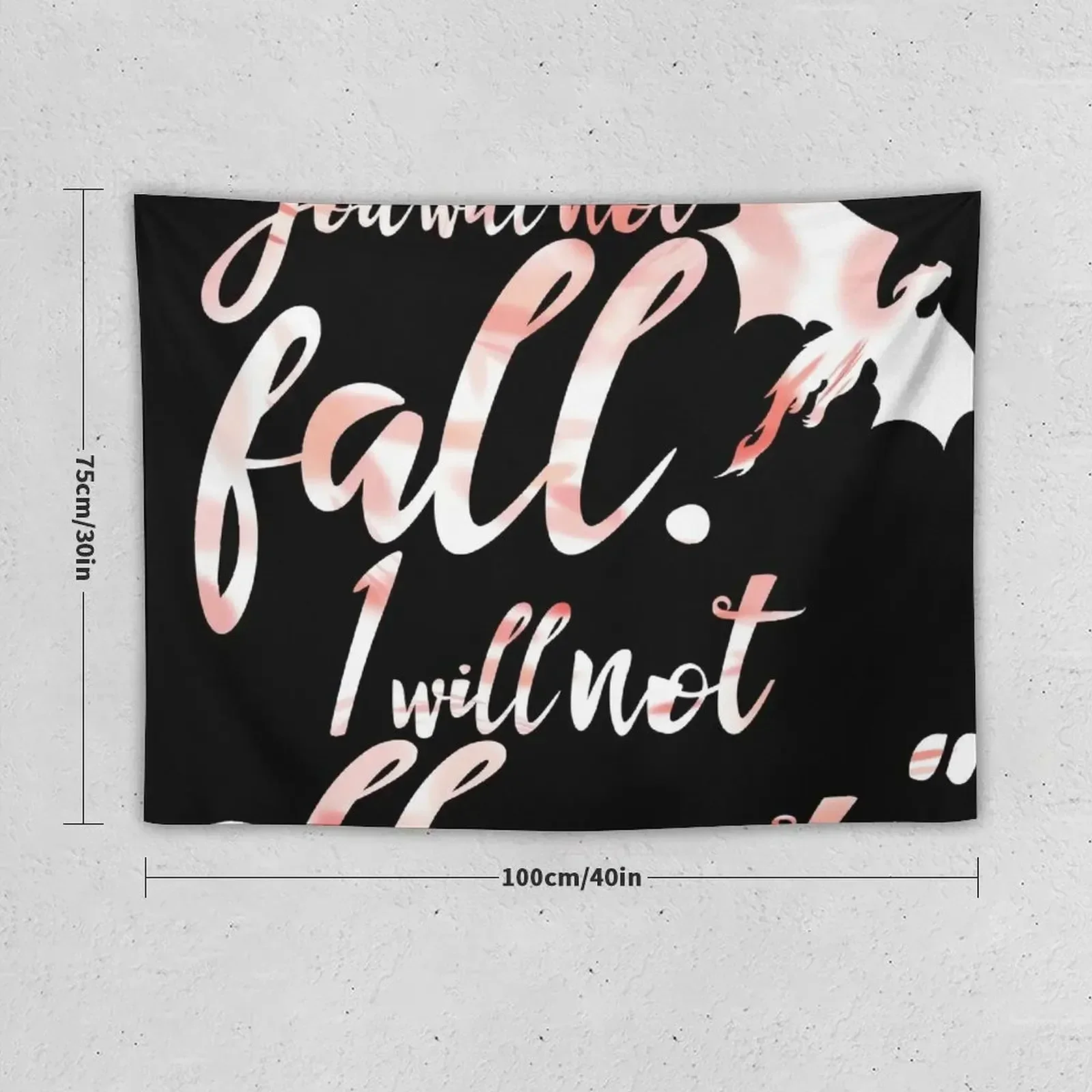 Fourth Wing Quote You Will Not Fall Version B Tapestry For Bedroom Home Decorations Aesthetic Room Decorations Tapestry