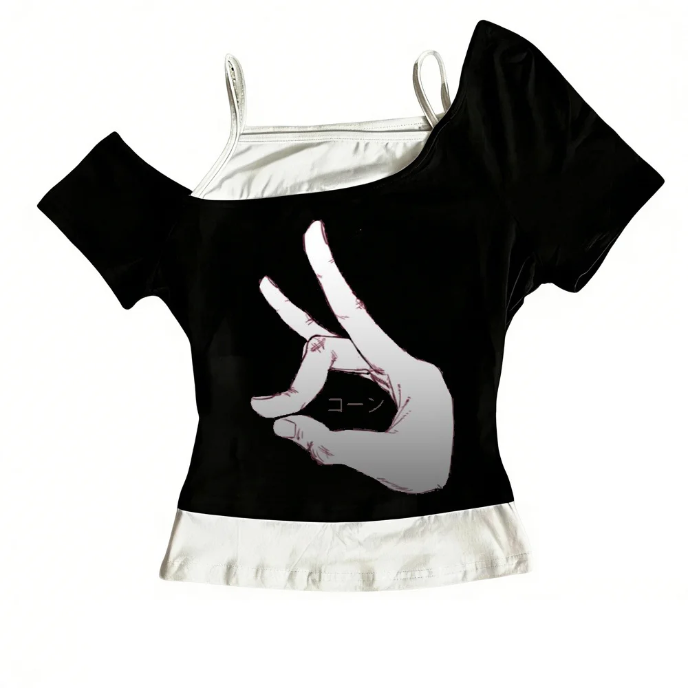 Chainsaw Man tshirt female graphic aesthetic hip hop kawaii Psychedelic Digital graphic 2000s Trendy Classic Breathable kawaii