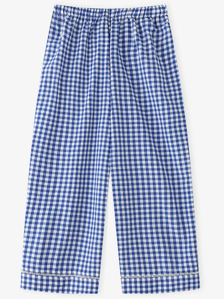 2025, Herbst, lässige Gingham-Hose, ZANZEA Damen, elastische Taille, Kordelzug, lockere Hose mit weitem Bein, Urlaub, Alltagskleidung, S-3XL
