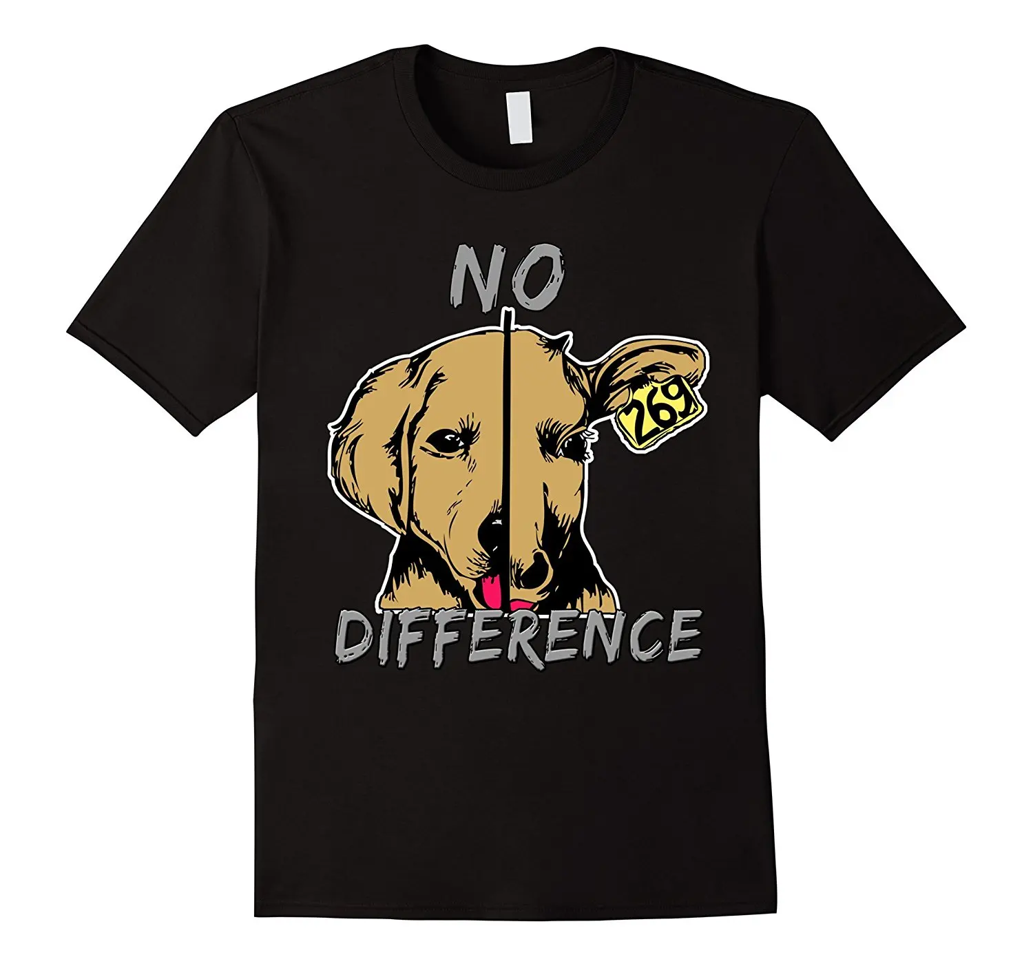 No Difference Dog Cow Vegan Vegetarian Healthy Living T-Shirt Tee Shirt Mens New T Shirts Printing