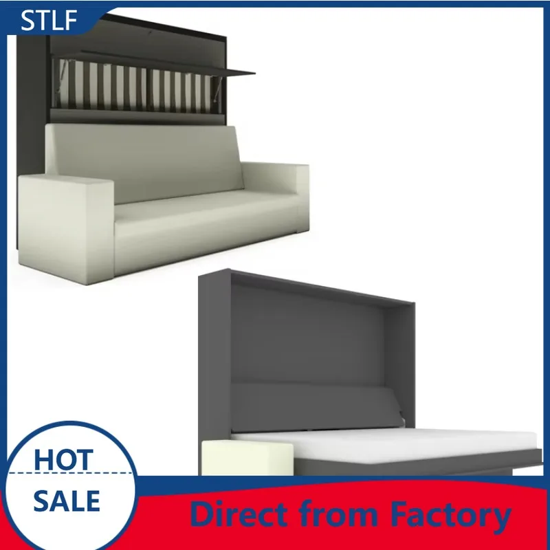 FBB Electric Motorized Horizontal Wall Bed Frame Wood Leg Folding Murphy Bed Mechanism With Sofa Connector