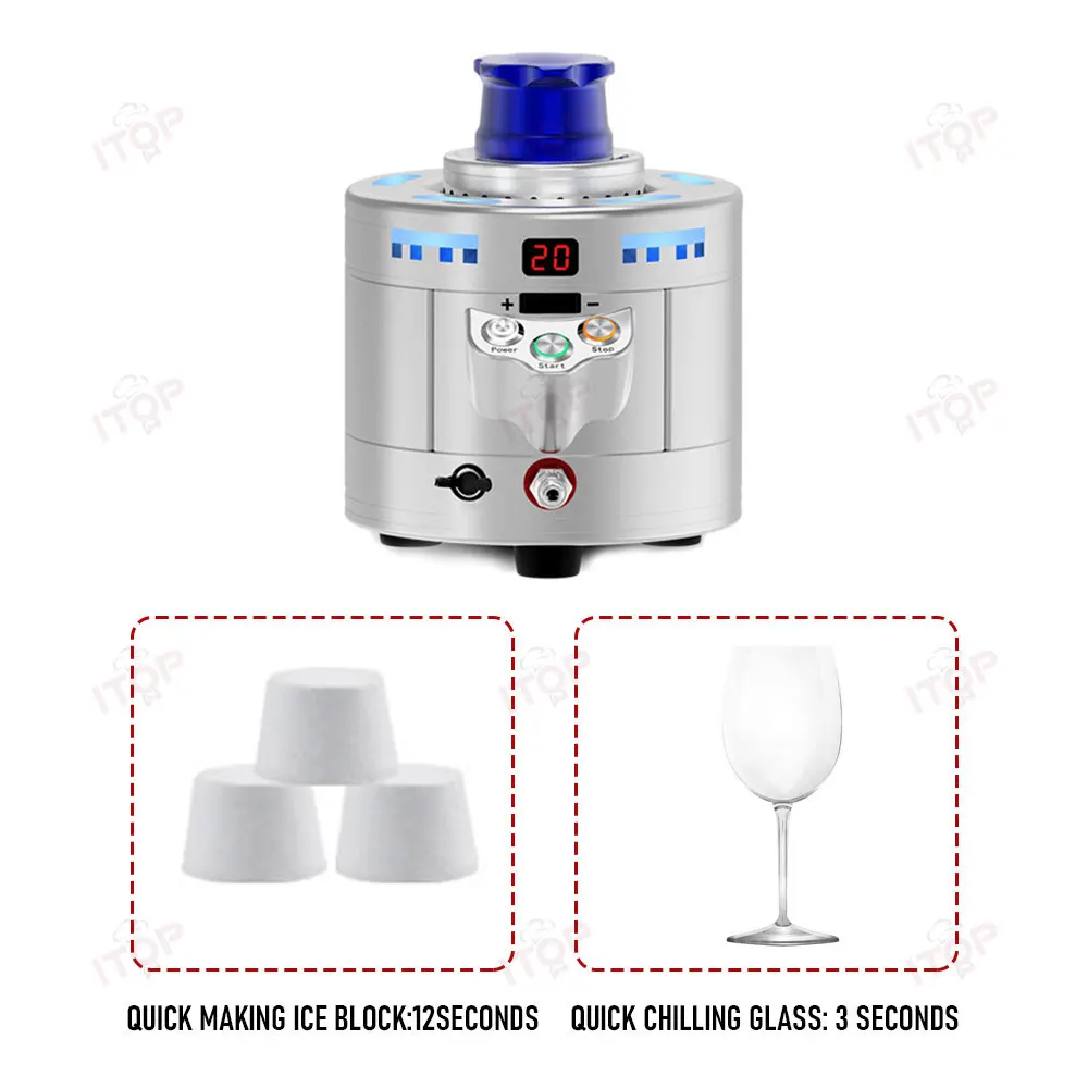 ITOP GF-3 Dry Ice Maker Glass Froster Glass Chiller Glass Freezer Dry ice Forming Machine Using Liquid Titanium Carbon Dioxide