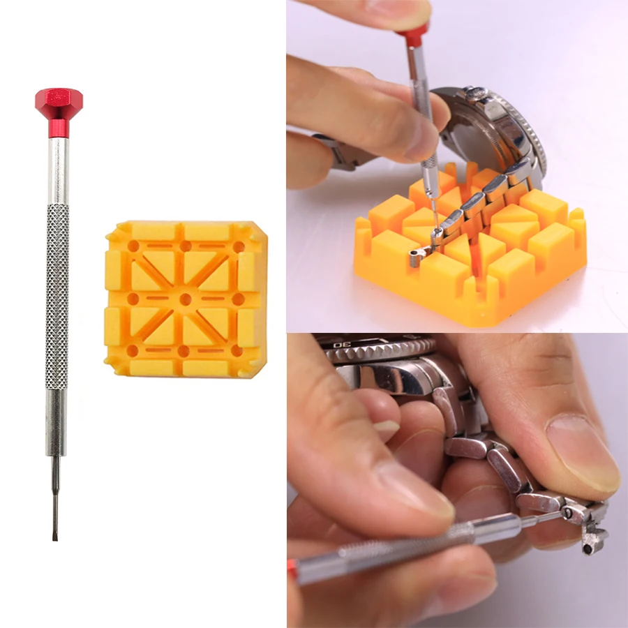 Werkzeuge zur Uhrenreparatur, Schrauben zum Entfernen der Uhrendeckel, Riemenschrauben zum Entfernen, Verbindungsstange zum Ersetzen des Armbands, 38-teiliges Werkzeugset