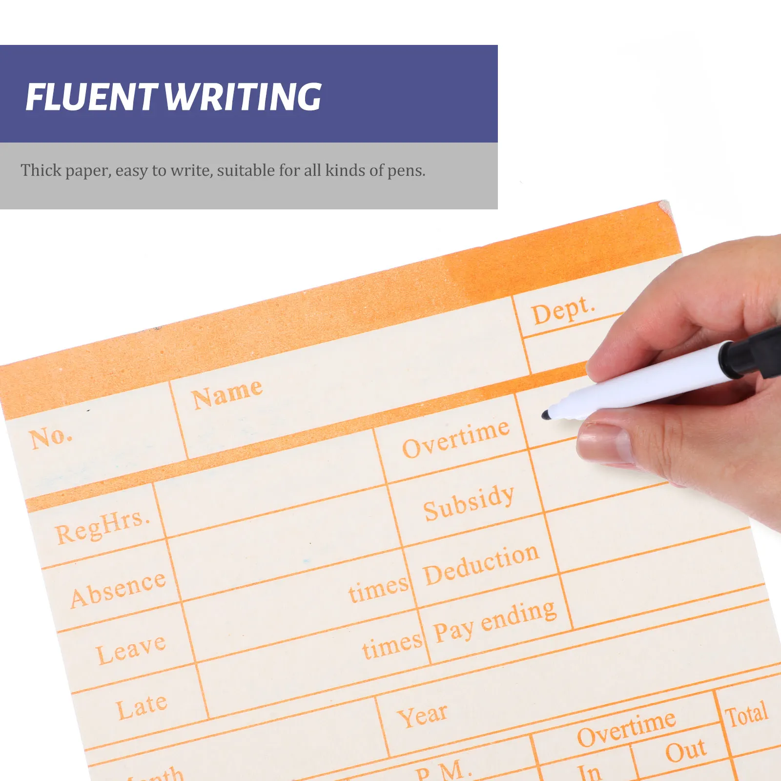 

100 Sheets Double-sided Attendance Punch Cards for Employees Office Supply Employee Check-in Card Paper