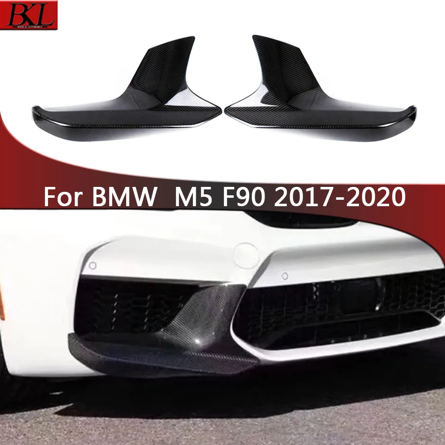 For BMW M5 F90 2017-2020 Carbon Fiber wrap angle Car Front Bumper Splitter Corner Trim Cover Front Chin Upgrade body kit