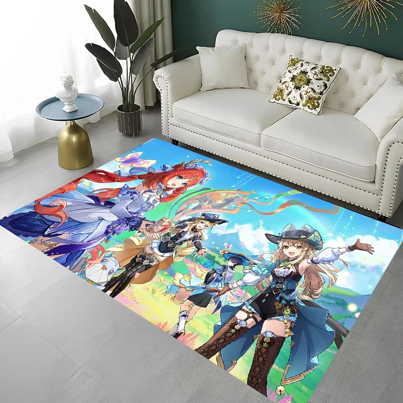 G-Genshin I-Impact Cartoon Game Printed Carpet Non-slip Multi Function carpet Living Room Rugs Entrance Floor Mat Home Decor