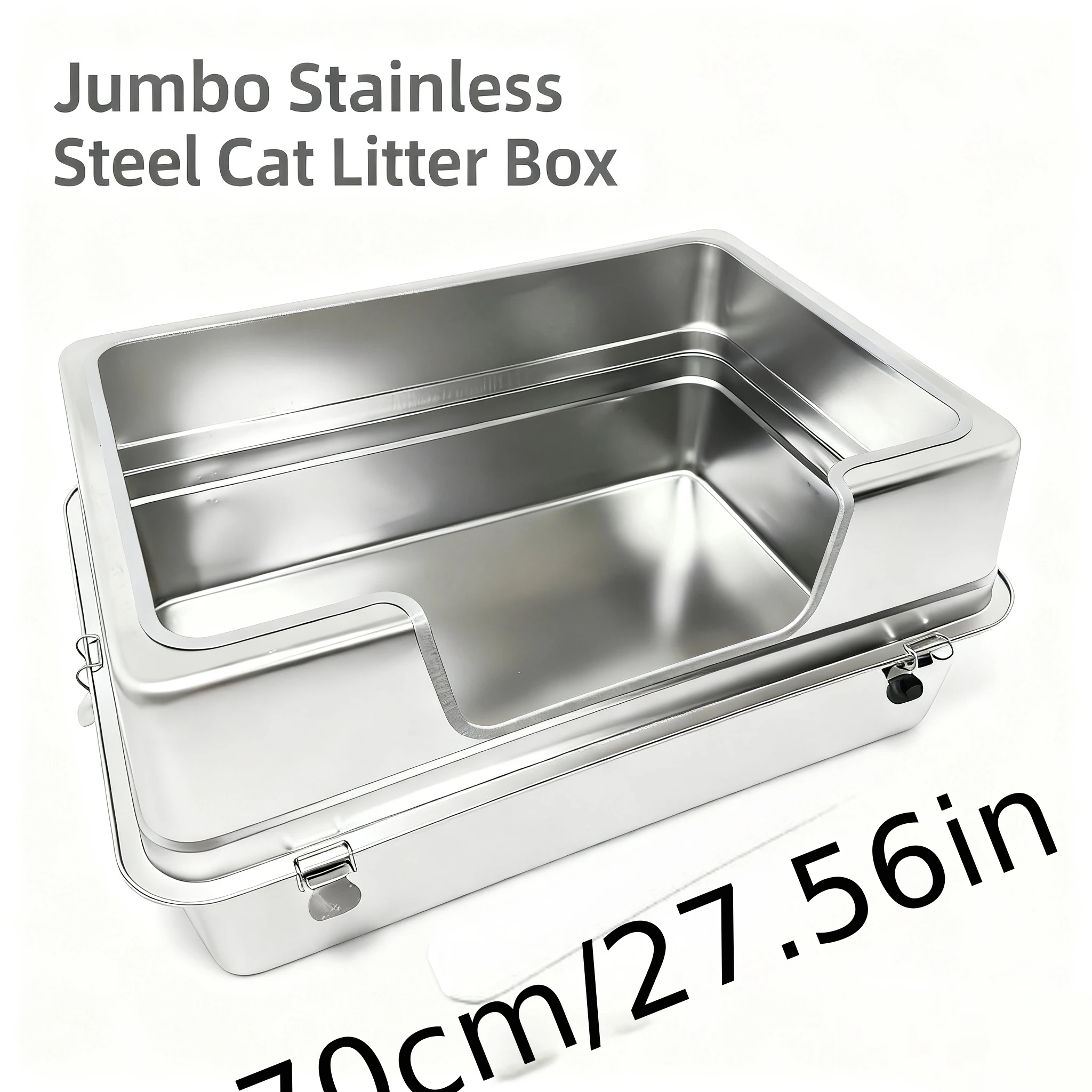 

Stainless steel extra large cat litter box 7050cm giant cat litter box xxxl cat litter box solid extra thick giant cat litter bo