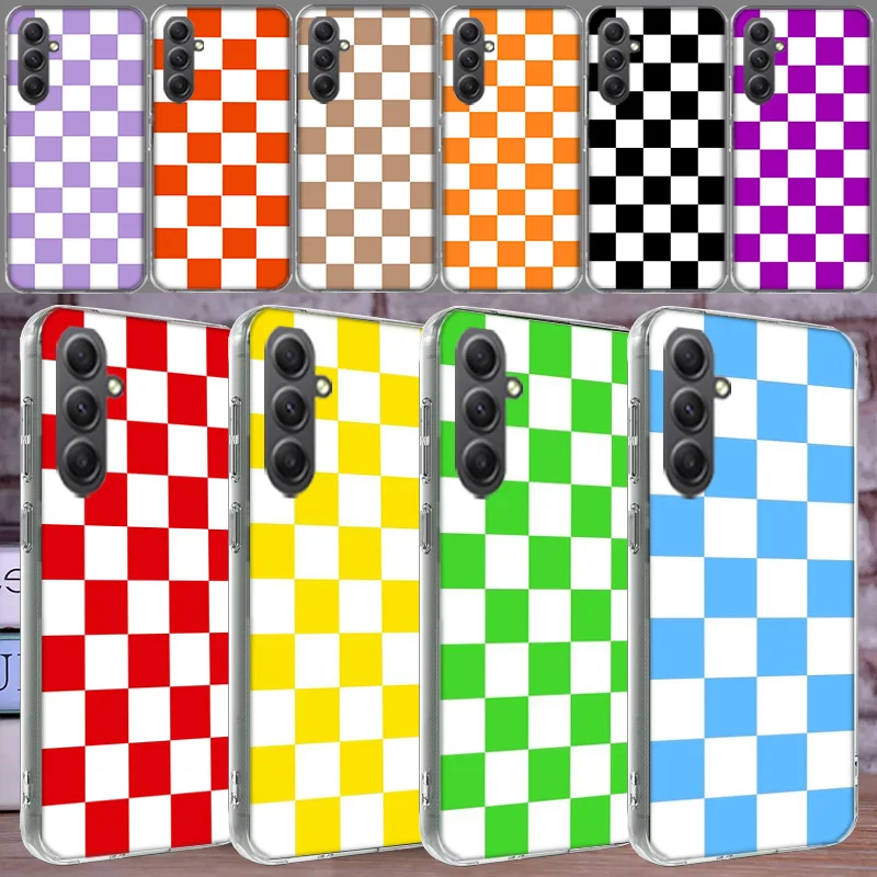 Retro Classic Chess Board Grid Phone Case for Samsung A16 A26 A36 A56 A17 A37 A57 A07 A06 A02S A03 A04S A05S Galaxy Note 20 10 A