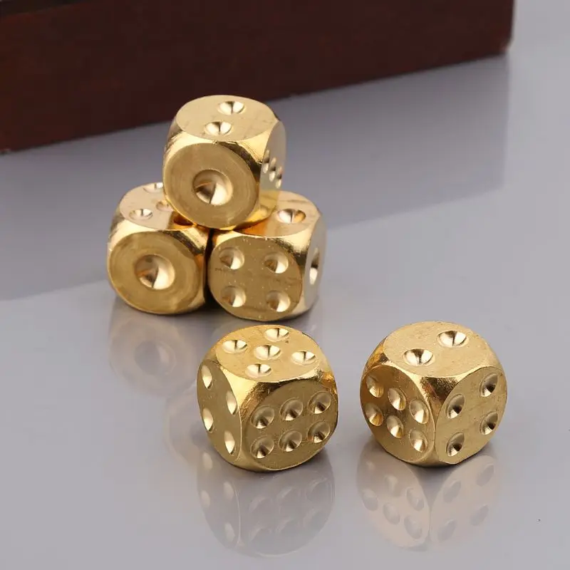 Board Props Dices Brass Polyhedral Club Bar Playing Game Tool Dropship