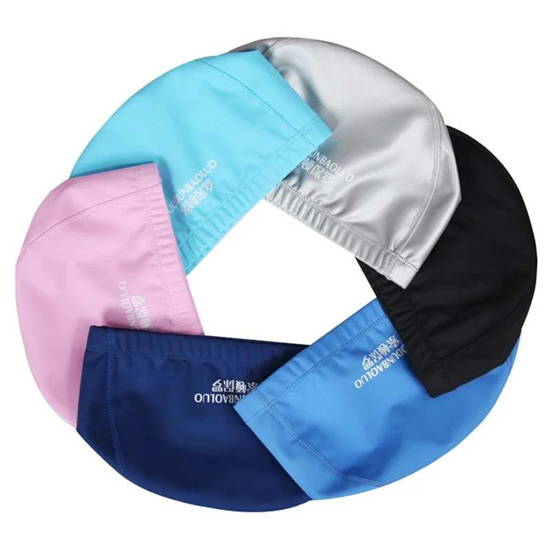 Swimming Accessories Adults Men/Women High Elastic Waterproof PU Fabric Protect Ears Long Hair Sports Swim Pool Hat Swimming Cap