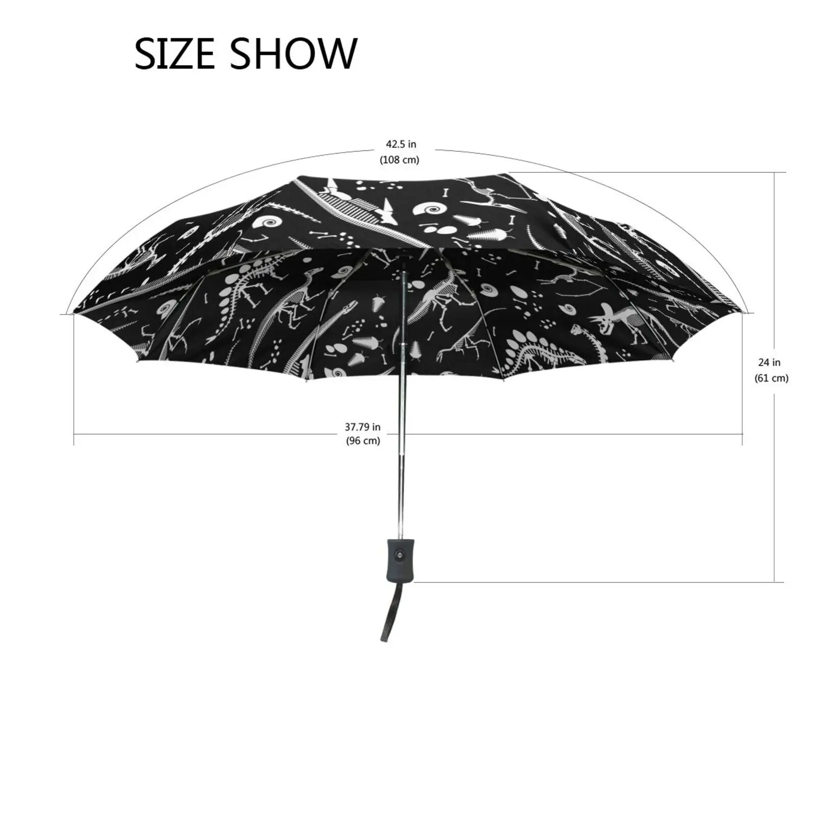 Umbrella Male Cartoon Dinosaur Pattern Automatic Three Folding Women's Rain Umbrella Portable Outdoor Travel Parasol Parapluie image 3