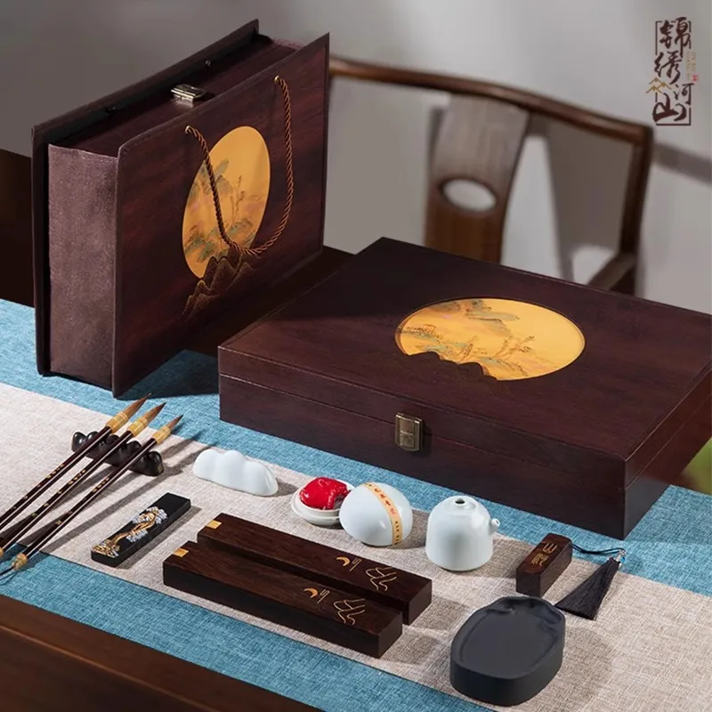 All-round adult calligraphy supply kit equipped with Duan inkstone and multiple writing accessories