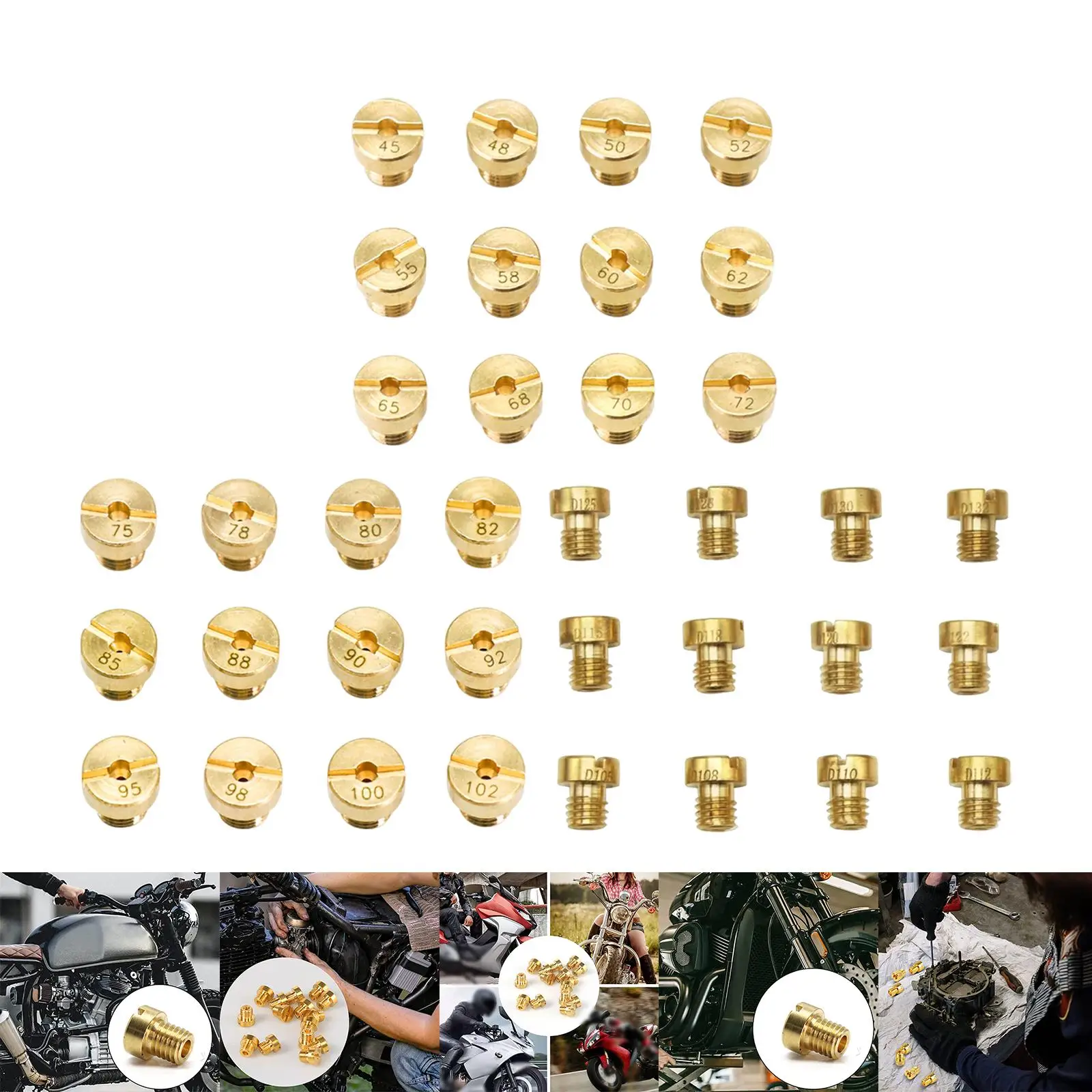 

12 Pieces 5mm Thread Main Jet Main Nozzle Jet for Carb Phbg AD/DS