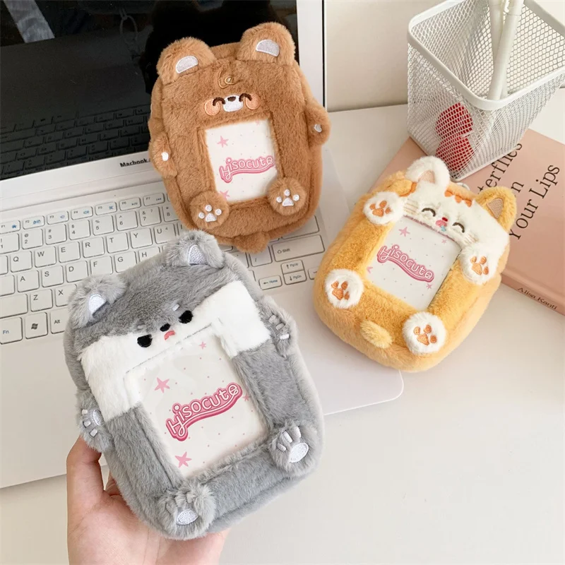 3 Inch Small Card Cartoon Animal Plush Card Holder Hanging Postcard Collectible Card Protector Idol Photo Card Photocards Holder