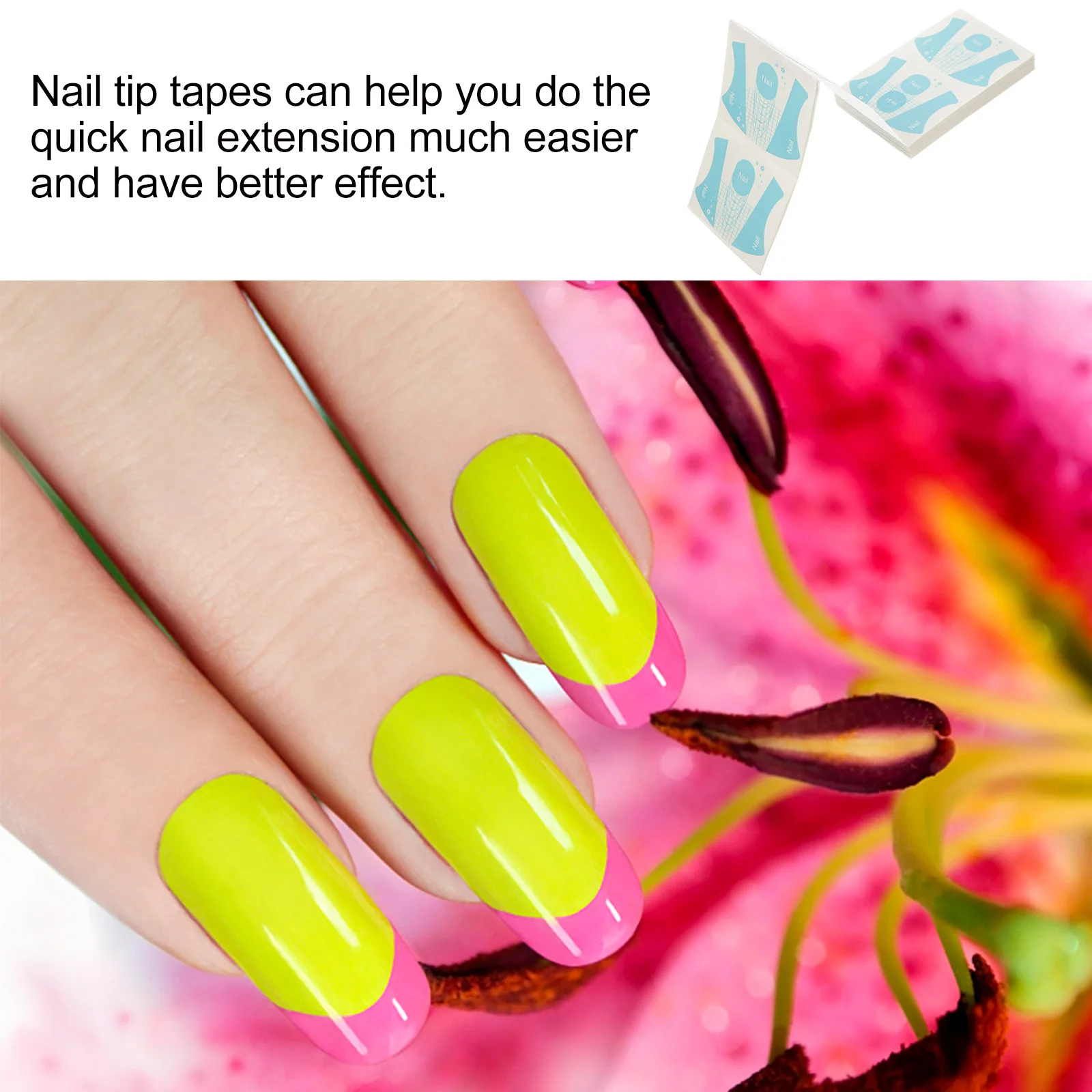 

100 Sheets Nail Art Extension Form Durable PVC Material Reusable Nail Tip Guide for DIY Supplies