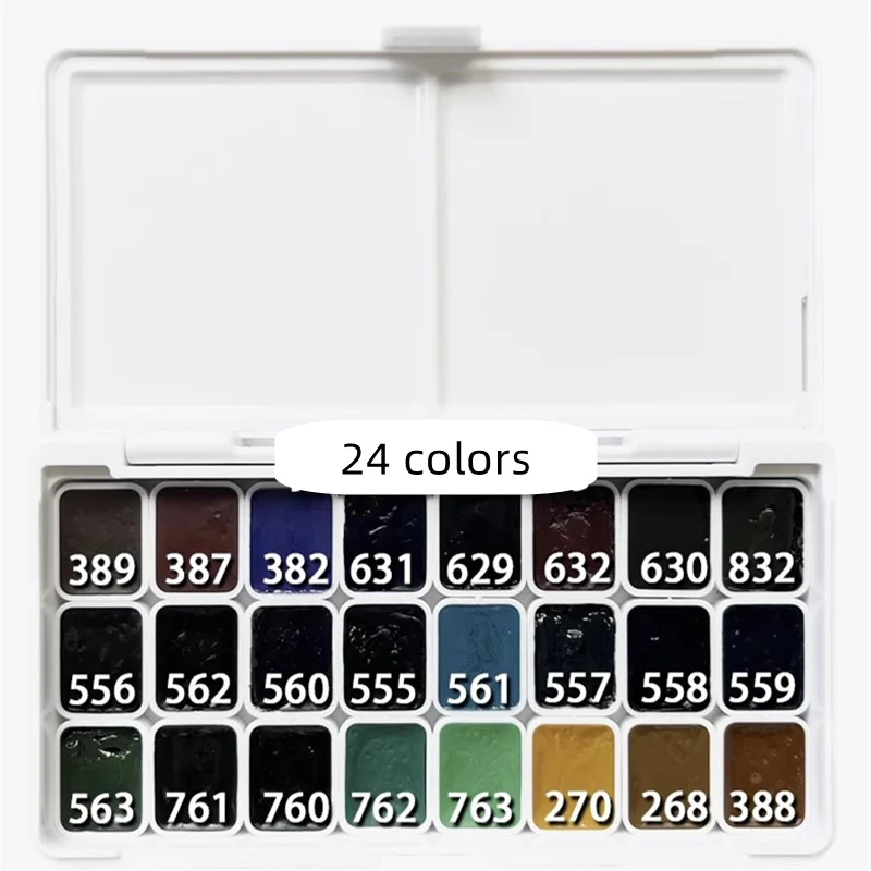 White Night Master Mini Layered Watercolor Paint Sample 1ml Handmand 15/24 Colors Original Water Color for Painting Art Supplies