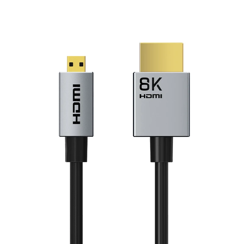 Kabel CABLETIME Micro HDMI 2.1 8K/60Hz z efektem 3D, kabel Micro HD do HD, HDMI 2.1 do Micro HDMI do kamery, laptopa, HDTV, HDMI Micro — zdjęcie produktu 7