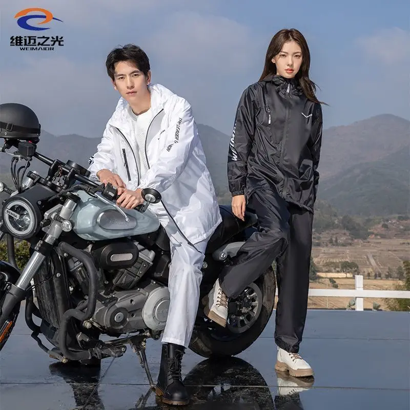 Motorcycle Riding Raincoat and Rain Pants Set Full Body Rainstorm Prevention Split Type Electric Bike Riding Raincoat