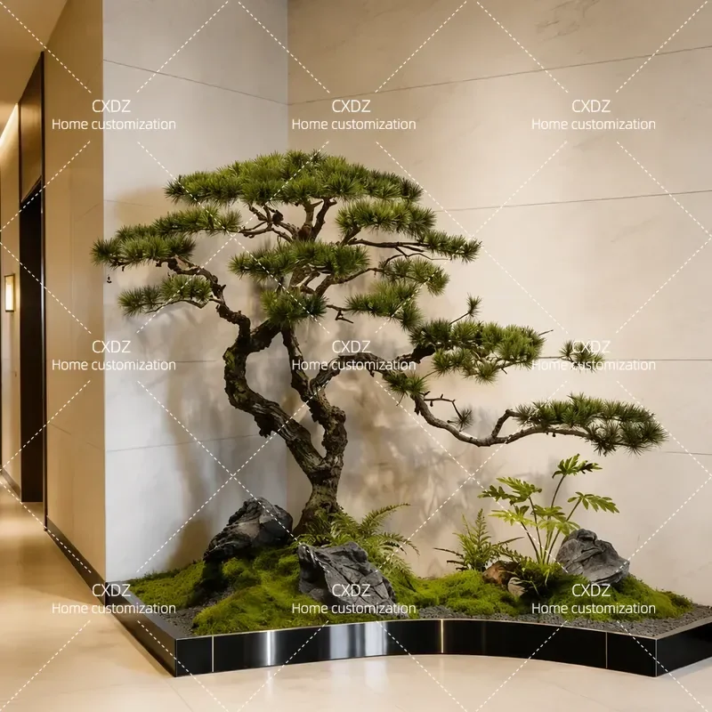 Simulated Pine Tree Artificial Black Pine Arhat Pine Indoor Landscape Plant Large Floor to Ceiling Decoration Ornament for