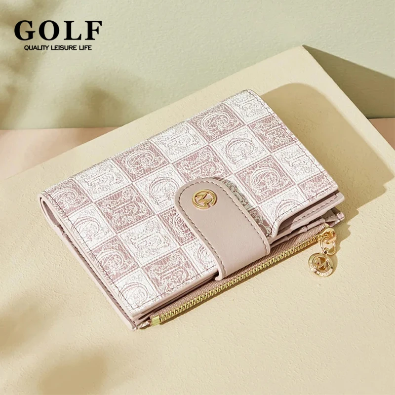 

GOLF Pink Wallet Women Luxury Coin Card Purse Tiny Wallet with Zipper Short Short Card Holder Bag Business Mini Money Clip 2024