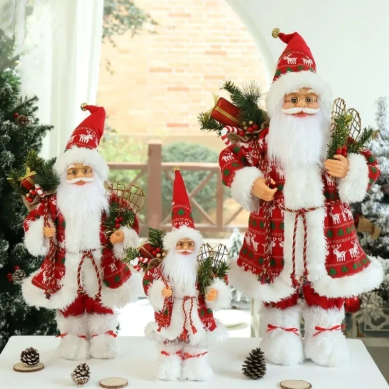 60cm New Xmas Santa Claus Doll 2023 Navidad Natal Home Christmas Gifts Merry Christmas Decoration for Home Mall Window Ornaments