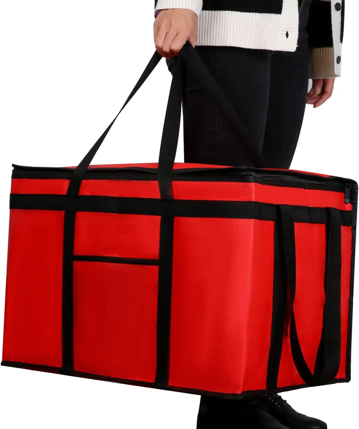 

Insulated Food Delivery Bag Large Keep Food Warm for Doordash Catering Pizza Black