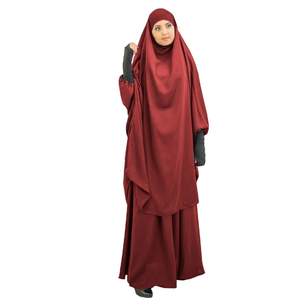 

Women Hooded Muslim Hijab Dress Eid Prayer Garment Robe Abaya Long Khimar Full Cover Ramadan Gown Abayas Islamic Clothing