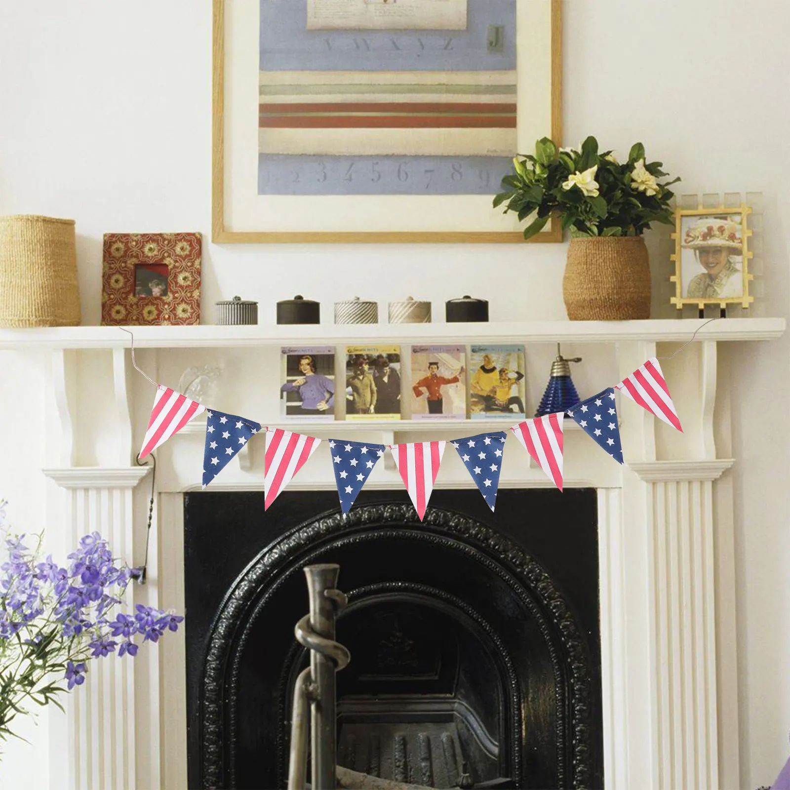 

1Pcs Independence Day Banner Lightweight Reusable Premium Linen National Day Party Decoration Household Banner