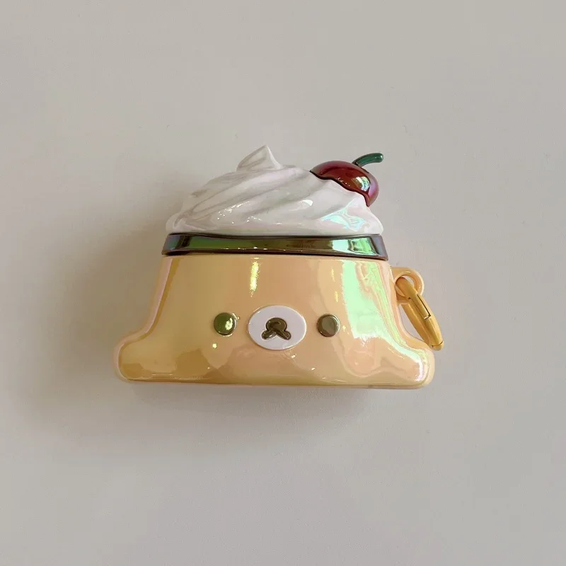 

For iPhone New 4th Laser Pudding Easy Bear Suitable Generation AirPods Bluetooth Wireless Earphone Protective Cover AirPods 1 2